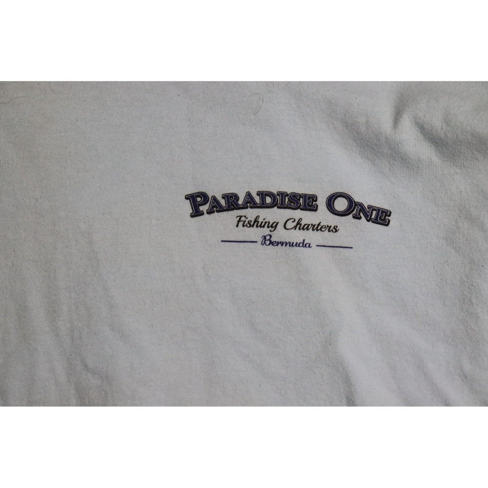 Red Tuna Shirt Club Paradise One Fishing Charters Bermuda Graphic T-Shirt 4XL - Picture 3 of 5